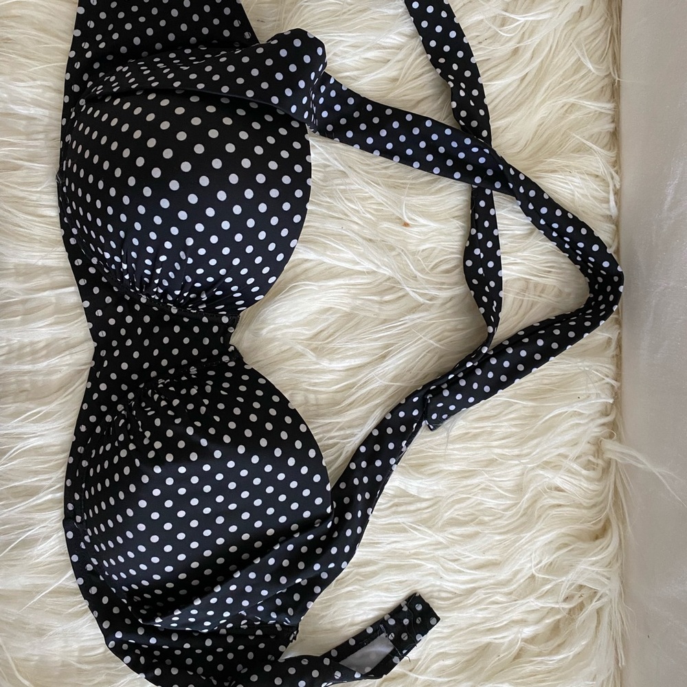 Polka dot pushup bra bikini - halter or strapless